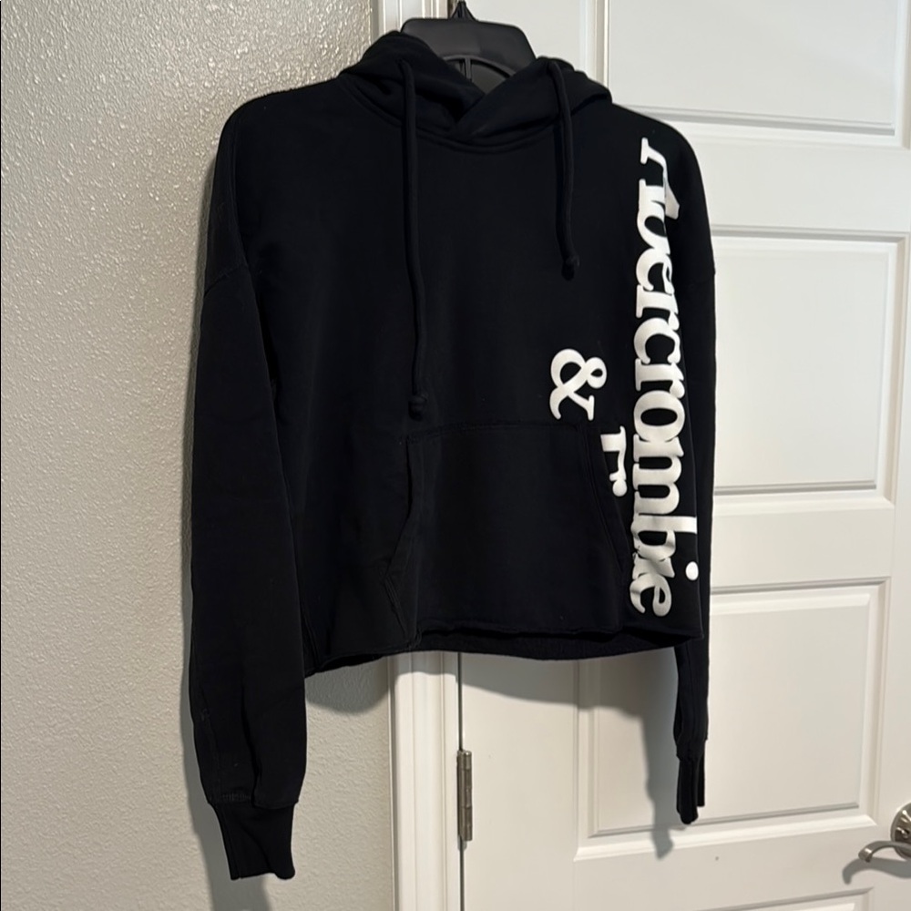 Abercrombie & Fitch Black Hoodie with White Logo